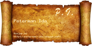 Peterman Ida névjegykártya