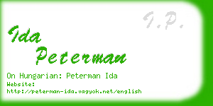 ida peterman business card